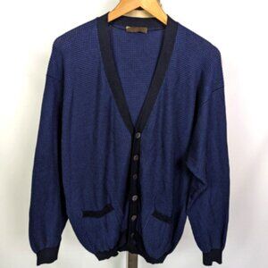 LNWOT Current Luciano Barbera Cotton Button Up Blue Cardigan Sweater EU50 (US40)